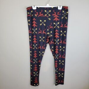 TLM Plaid‎ Reindeer Polyester Spandex Ankle Leggings Extended Tall And Curvy
